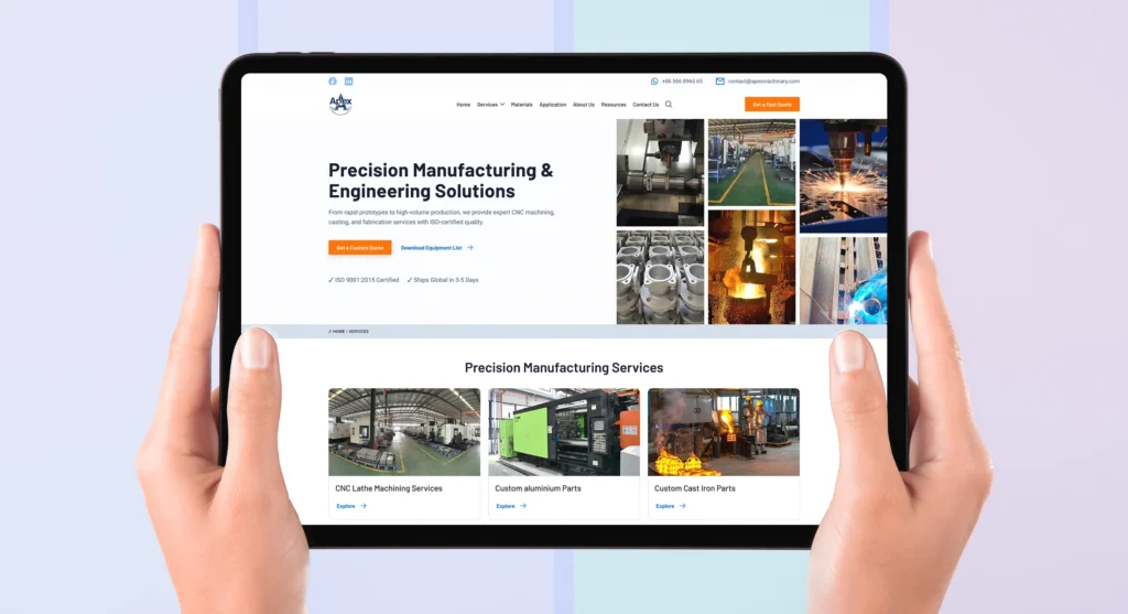 cnc machining-website design