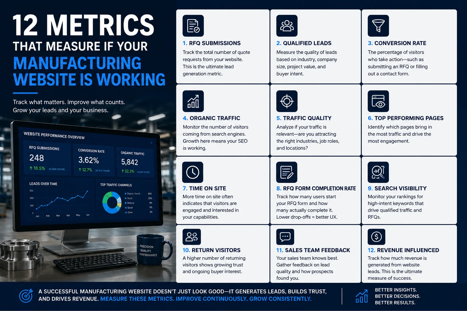 12 ways of how do i measure if my manufacturing website is working