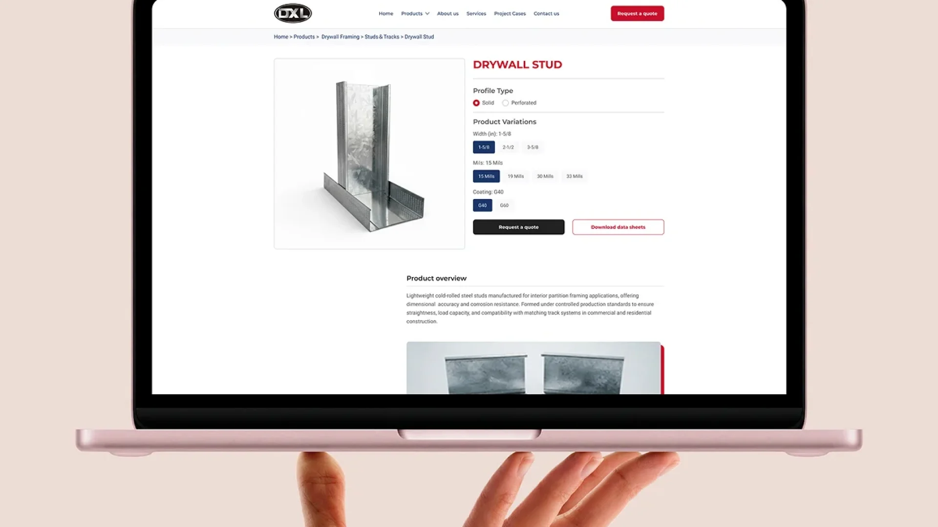 stell manufacturing website ux:ui design