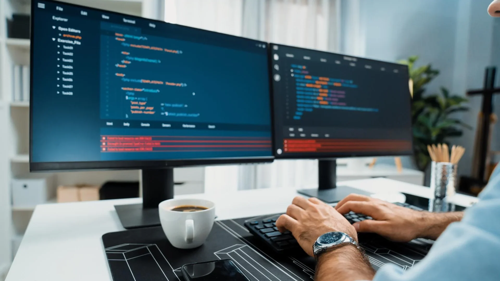A Pixerts lead developer engineering technical SEO frameworks and custom WordPress code for a B2B industrial web design project.